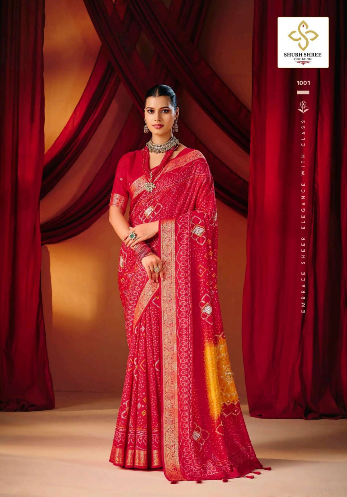 Red-Yellow Gotapatti Bandhani
