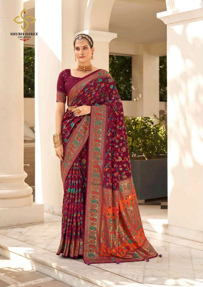 Kashmiri Pashmina Mahroon