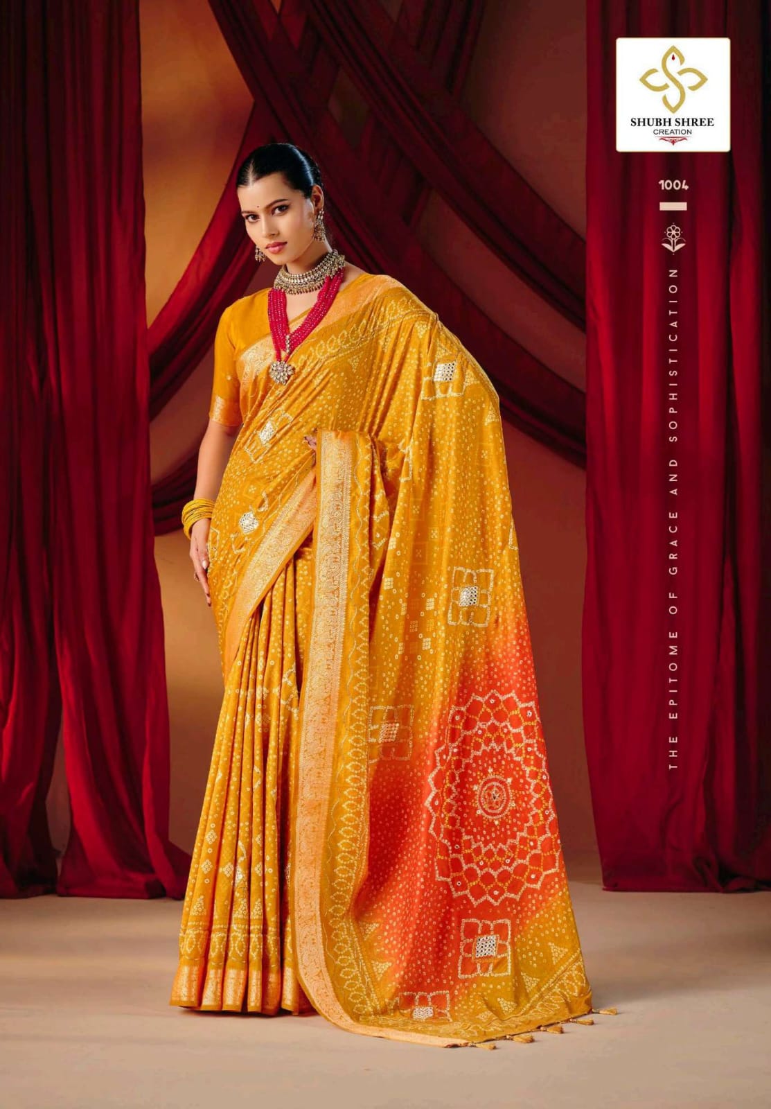 Yellow-Orange Gotapatti Bandhani